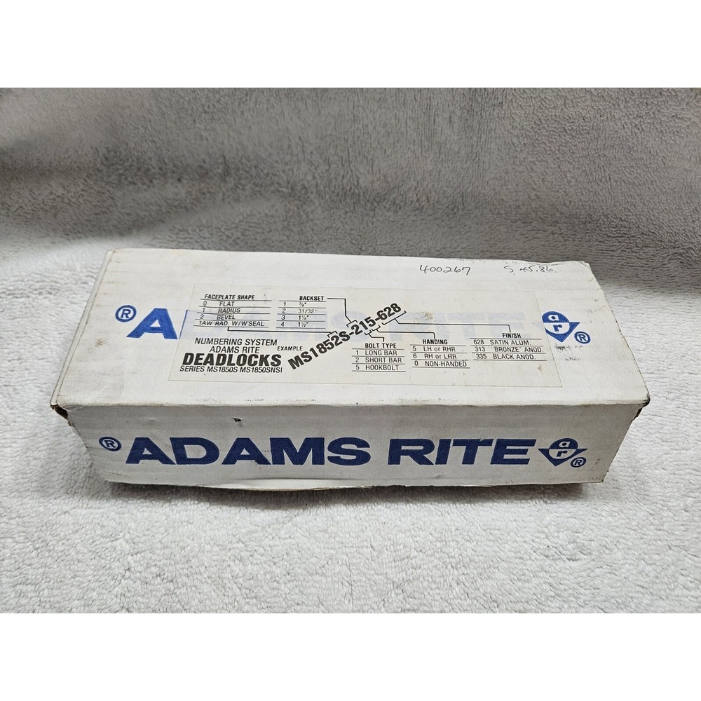 Adams Rite MS1851S-350-628 Deadlock Numbering System